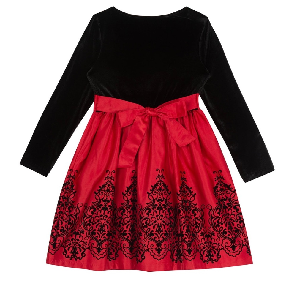 Girls Red Velvet and Satin Christmas Dress by Rare Editions Size 8 NWOT